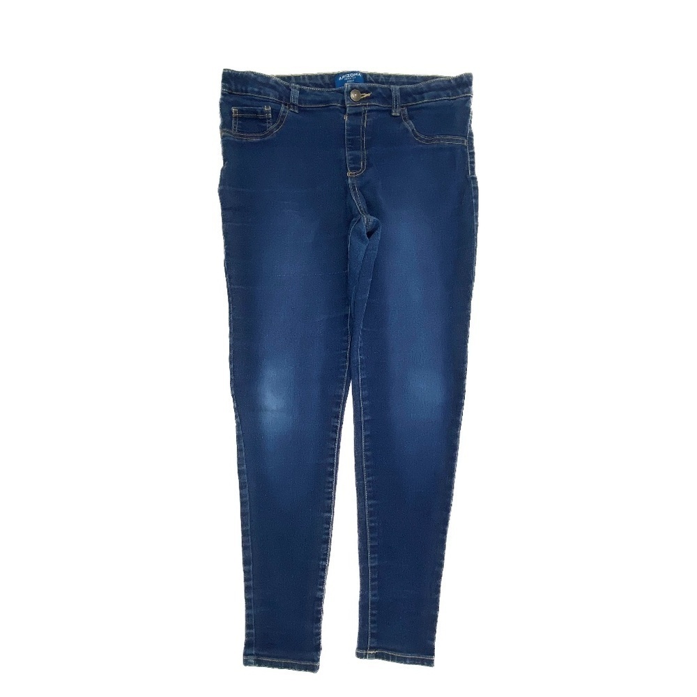 Arizona Jegging Adjustable Waist Girls Size 16.5 Plus Dark Blue Denim jeans
